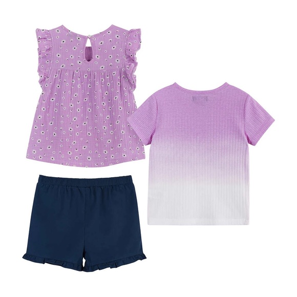 Andy & Evan - Girls’ 3 Pc Short + Tops Set - Picture 1 of 6